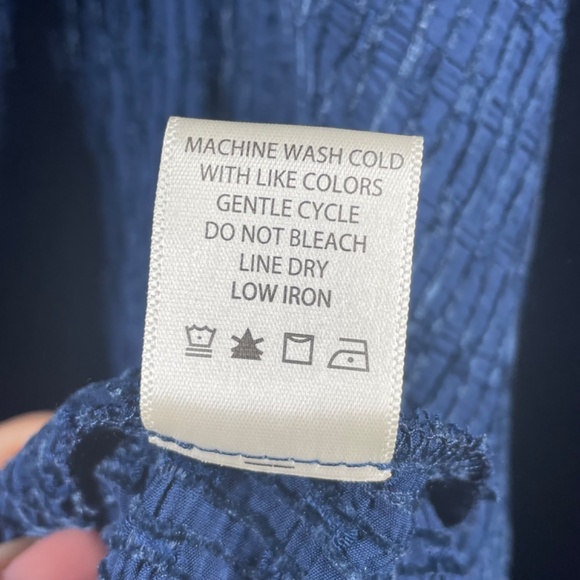 NEW Max Studio Shirt Womens Large blue boho casual classic - Picture 8 of 11